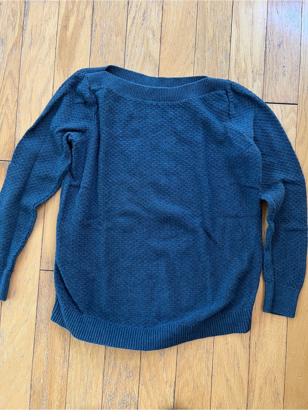 LOFT Navy Textured Knit Sweater
